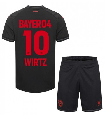 Bayer Leverkusen Florian Wirtz #10 Primera Equipación Niños 2023-24 Manga Corta (+ Pantalones cortos)